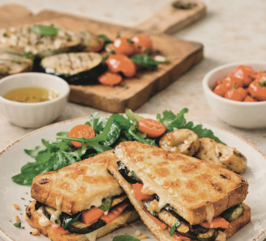 French Toasted Sandwich with Grilled Vegetables