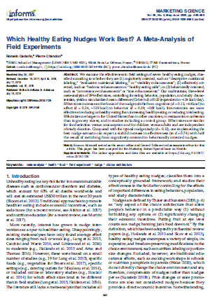 Which Healthy Eating Nudges Work Best? A Meta-Analysis of Field Experiments