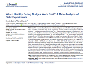 Which Healthy Eating Nudges Work Best? A Meta-Analysis of Field Experiments