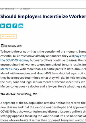 Should Employers Incentivize Workers to Get Vaccinated?