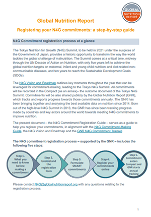 Global Nutrition Report Registering your N4G commitments: A Step-by-Step Guide