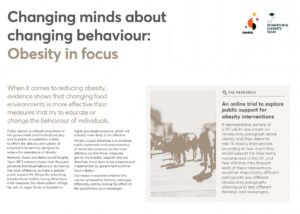 Changing Minds about Changing Behaviour: Obesity in Focus