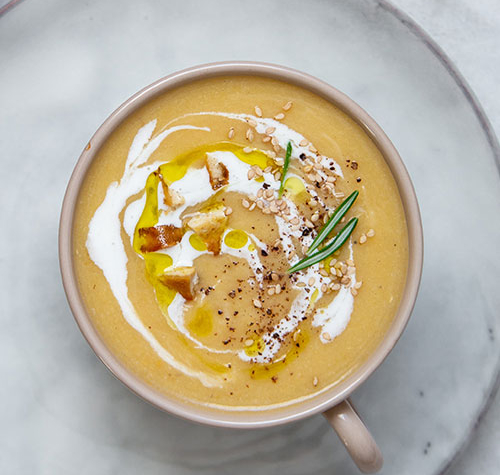 Cream of Sweet Potato Soup, Mushroom and Cream Cheese