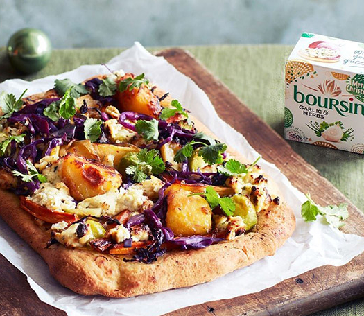 Christmas Leftover Flatbread with Boursin® Garlic and Herbs