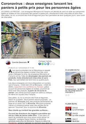 French Retailers Monoprix and Franprix Created a Basket with Basic Groceries for 3-4 Days for Elderly Customers