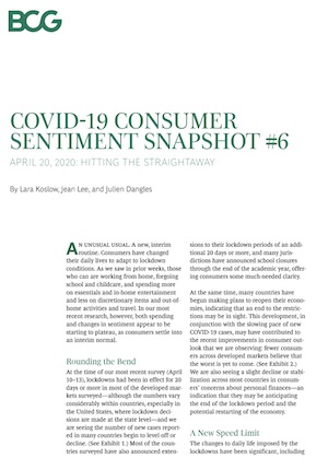 BCG: COVID-19 Consumer Sentiment Snapshot #6