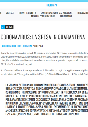 Coronavirus: La Spesa in Quarantena