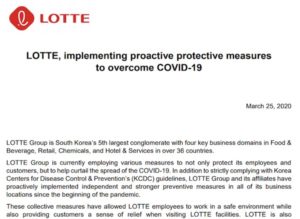 Lotte: Implementing Proactive Protective Measures to Overcome COVID-19
