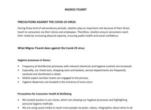 Migros Ticaret : Precautions Against the Covid-19 Virus
