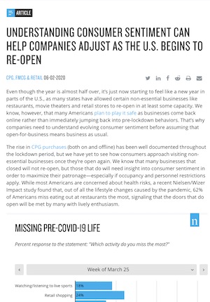 Understanding Consumer Sentiment Can Help Companies Adjust As The U.S. Begins to Re-Open