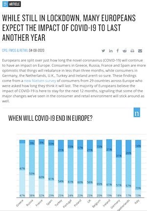 While Still In Lockdown, Many Europeans Expect The Impact Of COVID-19 To Last Another Year