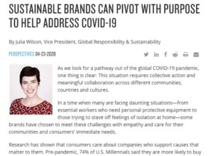 Sustainable Brands Can Pivot With Purpose To Help Address COVID-19
