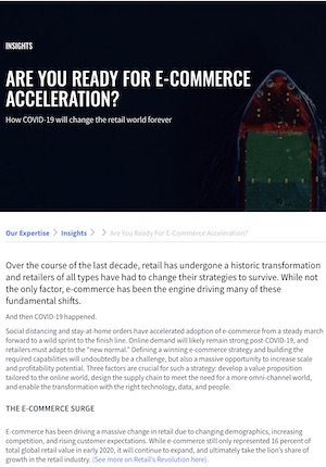 Are You Ready For E-Commerce Acceleration?