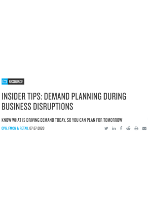 Insider Tips: Demand Planning During Business Disruptions