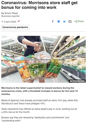 UK Supermarkets Give Bonuses to Staff For Coming Into Work - The ...