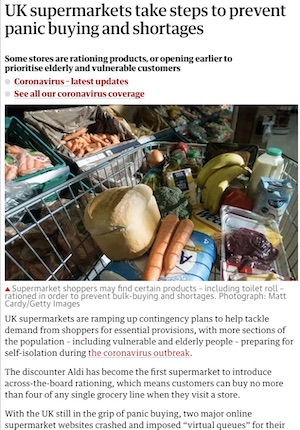UK Supermarkets Take Steps to Prevent Panic Buying and Shortages