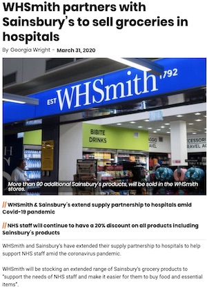 WHSmith Partners With Sainsbury’s to Sell Groceries in Hospitals